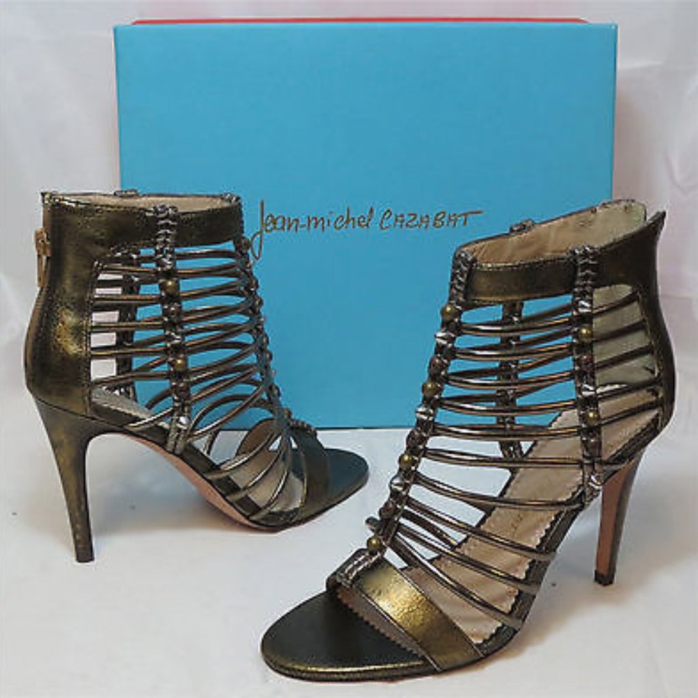 JEAN-MICHEL CAZABAT Women's Ciarra Caged Sandal - Bronze Leather